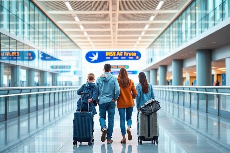 Family at airport