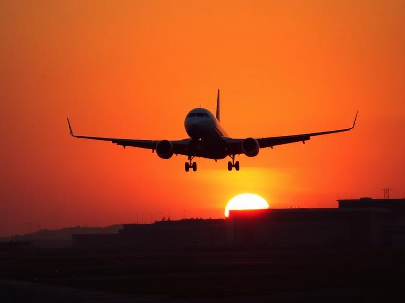 Plane at sunset